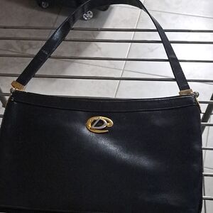 Dior Black Shoulder Bag with Gold Accents